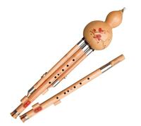 Flauta de cucurbitáceas de doble tono Hulusi de bambú, flauta de calabaza profesional para amantes de la música, instrumento de calabaza