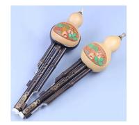 Flauta de cucurbitáceas étnica tradicional china Hulusi profesional, flauta de calabaza de viento de madera de bambú púrpura para principiantes, Musical de calabaza