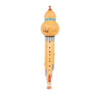 Flauta de cucurbitáceas étnica tradicional china profesional Hulusi, flauta de calabaza de bambú de seda dorada con 9 agujeros para principiantes, Musical de calabaza
