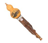 Flauta de cucurbitáceas hecha a mano de bambú chino Hulusi, flauta de calabaza portátil, instrumentos étnicos con estuche para principiantes, instrumento de calabaza