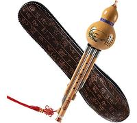 Flauta de cucurbitáceas Hulusi, flauta de calabaza de bambú chino con cucurbitáceas desmontables de 3 tonos, instrumento de viento de madera con estuche for principiantes aficionados musicales /75 (C