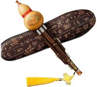 Flauta de cucurbitáceas para principiantes Instrumento musical que toca Hulusi en do bemol si en clave Flauta de cucurbitáceas de tres tonos Fácil de aprender Flauta de calabaza duradera Reg