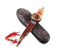Flauta de cucurbitáceas portátil Hulusi china profesional, flauta de calabaza tradicional clásica con caja de transporte, Musical de calabaza para principiantes