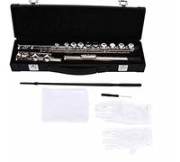 Flauta de Do, Flauta Cierro Cerrado, Cuproníquel, Kit Completo para Principiantes - Acabado Brillante, Accesorios Completos, Fácil Uso en Conciertos y Prácticas