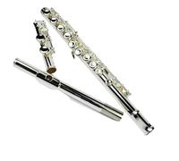 flauta de estudiante Flauta 16 Agujeros Cerrado C Llave Flauta Cuproníquel Plateado Transversal Instrumentos Musicales Caso