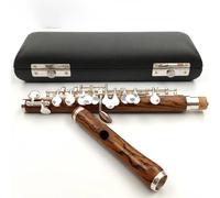 flauta de estudiante Flauta De Cuproníquel Con Llave Piccolo C De Madera Roja, Llaves Chapadas En Plata, Material Del Cuerpo De Madera Roja (Color : 162)