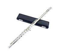 flauta de estudiante Flauta Hecha En Japón, 16 Agujeros, Flauta Con Llave C Cerrada, Estuche De Instrumentos Musicales Transversales Plateados De Cuproníquel