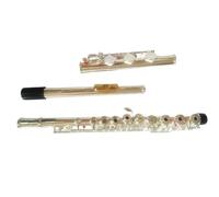 flauta de estudiante Flauta Mejor Instrumento Musical 17 Agujeros Sobre Plata Abierta C Tune Flauta Boquilla Dorada