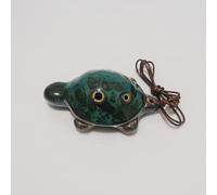 Flauta de instrumento musical Alto Ocarina de 6 agujeros de cerámica con cordón for estudiantes principiantes (Color : Turtle Green)