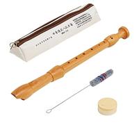 Flauta de madera para músicos jóvenes, 18,5 pulgadas, diseño alemán, con bolsa de transporte y accesorios de limpieza para clase de música