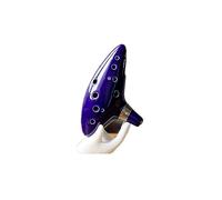 Flauta De Ocarina De 12 Agujeros, Tono Alto, Llave C, Ocarina De Cerámica, Instrumento Musical Profesional, Flauta Ahumada Ocarina (Color : Blue full pack)