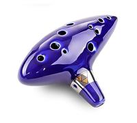 Flauta De Ocarina De 12 Agujeros, Tono Alto, Llave C, Ocarina De Cerámica, Instrumento Musical Profesional, Flauta Ahumada Ocarina (Color : Blue standard)