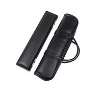 Flauta de piel sintética para funda, doble asa, bolsa de transporte para 16 agujeros, cremallera negra
