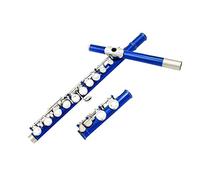 Flauta de Plata Chapada en Cuproníquel, Instrumento Musical de Viento de Madera, Flauta de Concierto Occidental para Niños Principiantes (blue)