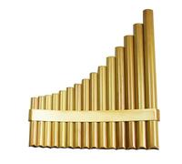 Flauta de sartén 15 tubos Flauta de pan C/G Tonpipes ajustable Flauta de bambú natural chino popular instrumento musical regalo para estudiantes adultos instrumento de viento hecho a mano (Color: