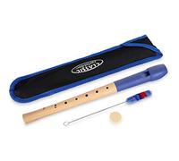 Flauta Dulce Classic Cantabile Pivella C-Soprano de arce con cabeza de plástico, digitación barroca. Incluye estuche, tabla de digitación, varilla limpiadora y grasa para corcho. Azul.
