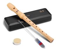 Flauta Dulce de Madera Soprano - Digitación Alemana,Desmontable con 8 Orificios,Ideal para Niños y Adultos Principiantes,con Funda Flauta Escolar y Limpiador Flauta Escolar