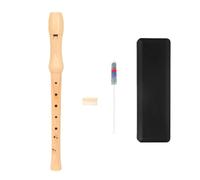 Flauta dulce soprano de 8 orificios, flauta dulce de madera, mango alemán británico, flauta discante con varilla de limpieza y caja de transporte