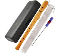 Flauta Dulce Soprano Flauta Soprano con Funda De Franela, Grabadora Alemana De 8 Hoyos para Enseñanza, Instrumento De Viento De Madera Duradero, con Bastoncillo De Limpieza (Color : Yellow Color, S