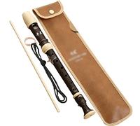 Flauta Dulce Soprano Flauta Soprano De 8 Agujeros con Textura De Madera, Instrumento De Viento De Diseño De 3 Piezas, Grabadora De Resina ABS para Principiantes, con Bolsa De Cuero + Cordón