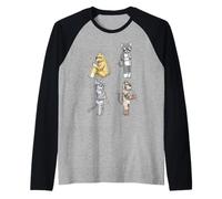 Flauta Flauta Gatos Amante de la Música Entusiasta de los Camiseta Manga Raglan