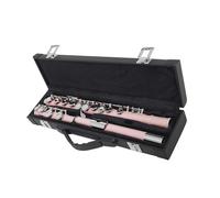 Flauta Flauta Rosa De 16 Agujeros con Llave E, Instrumento De Viento De Madera, Agujero Cerrado, Tono C, Llave De Níquel Plateado, Tubo De Cuproníquel con Estuche De Música