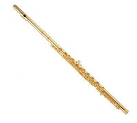 Flauta Francesa Profesional Chapada En Oro, 16/17 Agujeros, Agujero Cerrado, Cobre Blanco, Niquelado, Llave C, Estudiante Principiante (Color : 17 hole gold plated French flute 700)