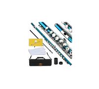 Flauta Glory de orificio cerrado en Do con estuche, varilla de afinaci n, pa o, grasa para juntas y guantes, color azul marino