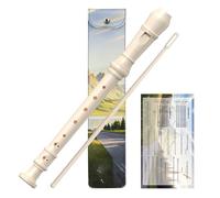 Flauta grabadora soprano para niños, 8 agujeros para principiantes, flauta grabadora de música con varilla de limpieza, embalaje de cuero y tabla de digitación, ideal para clases escolares y práctica