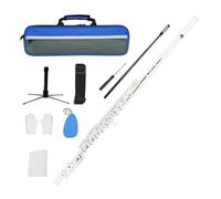 Flauta horizontal profesional con bolsa de paño de limpieza, palo de 16 agujeros, tono C, cerrado, para instrumentos de banda escolar, tono C cerrado