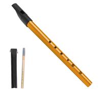 Flauta Irlandesa Aluminio, Silbato Irlandés, Tin Whistle Tradicional con Sonido Excelente, 6 Agujeros para Principiantes, Músicos y Estudiantes (Dorado D)