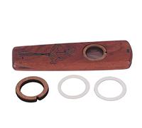 Flauta Kazoo de madera, instrumento musical de madera para acompañamiento de ukelele de guitarra, instrumento de viento de diafragma de armónica con anillo bucal, diseño portátil (Palo de rosa)
