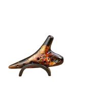 Flauta Ocarina, 12 Agujeros, Triple Cerámica, Ocarina, Flauta Transversal, Decoración, Instrumentos Musicales (Color : 01)