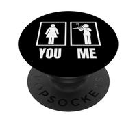Flauta Orgullosa Mujer Divertida Flautista PopSockets PopGrip Adhesivo