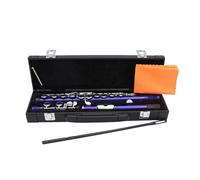 Flauta profesional de 16 agujeros con tono E, tono C, orificio cerrado con bolsa varilla de paño de limpieza para principiantes, estudiantes, flauta horizontal profesional con bolsa de varilla de paño
