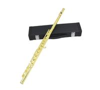 Flauta profesional de llave C con agujero cerrado, instrumento de viento de madera de 16 teclas con funda de cuero para conciertos