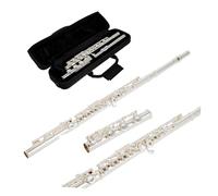 Flauta profesional Flauta C Con Orificio Abierto/cerrado 17 Teclas Intermedias Plateadas Con Articulación De Pie B Compensación G Con Estuche