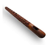 Flauta tradicional de madera hecha a mano Inspire Lord Krishna Basuri con diseño de flores hechas a mano Instrumento musical indio Bansuri Flautas Tamaño 13 pulgadas Juego de 2