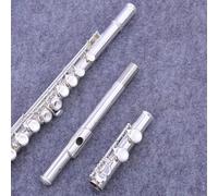 Flauta Transversal Estuche Para Flauta De 16 Agujeros Con Llave En C Cerrada Y Revestimiento De Cuproníquel Plateado Para Instrumentos Transversales