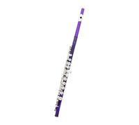 flauta transversal Flauta morada Flauta de afinación C de 16 agujeros con caja de cuero Bolsa para flauta Accesorios para instrumentos musicales Kit de limpieza