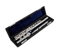 flauta transversal Flauta profesional con apertura de cuproníquel llave C flauta de 16 agujeros instrumentos musicales chapados en plata con estuche y accesorios