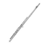 Flauta Travesera Classic Flauta Instrumento Principiantes Clave C 16 Agujeros Flauta Plateada Niquelada Orquesta Examen Principiante(Silver)
