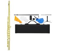 flauta travesera Flauta 16 Agujeros Cerrados Flauta Con Llave C Flauta De Actuación De Concierto Instrumentos De Viento De Madera Profesionales Flauta Transversal Con Tecla E(Gold)
