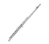 flauta travesera Flauta De Plata Niquelada De 16 Agujeros Con Llave C Flauta De Orquesta General Para Examen De Rendimiento Para Principiantes(Silver plating)