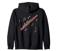Flauta Travesera Instrumento de viento madera Sudadera con Capucha