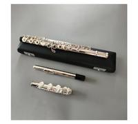 Flauta Travesera Instrumento Flauta Profesional De 17 Agujeros Con Agujero Abierto C Tune, Instrumento De Flauta Chapada En Plata, Flauta Con Llave E Con Funda