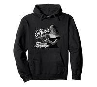 Flauta travesera Music is my second Language Flaute Querflautistin Sudadera con Capucha