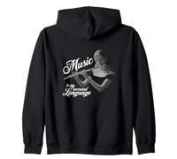 Flauta travesera Music is my second Language Flaute Querflautistin Sudadera con Capucha