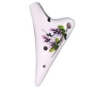 Flautas de cerámica. Mini ocarina de arcilla en Fa de 6 agujeros y tono súper alto, regalo for niños y niñas(White C)