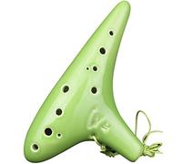 Flautas de cerámica. Ocarina Alto Do Creativa Tipo Submarino de 12 agujeros, Bolsa de Tela + Cordón + Material Didáctico